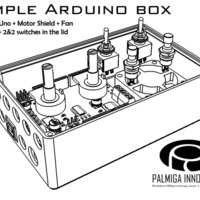 Small Simple Arduino Box - room for shield, fan & controls 3D Printing 66929