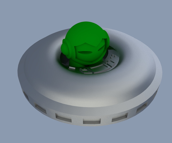 Marvin's Spacecraft (to fit 3D Hubs Marvin) 3D Print 67425