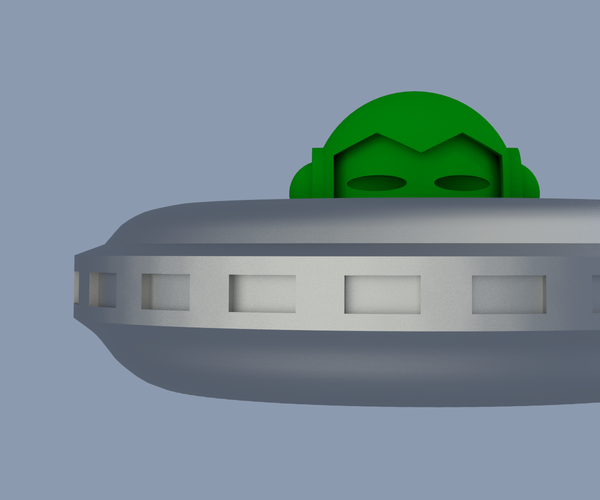 Marvin's Spacecraft (to fit 3D Hubs Marvin) 3D Print 67426