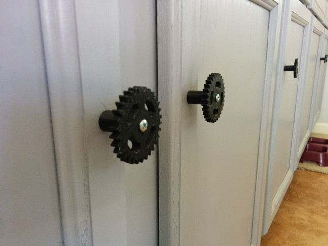 Industrial Gear Cabinet Knob 3D Print 67684