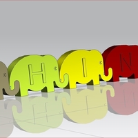 Small Linking Elephant Letters 3D Printing 69000