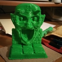 Small Green Devil Face Wall Section 3D Printing 69130