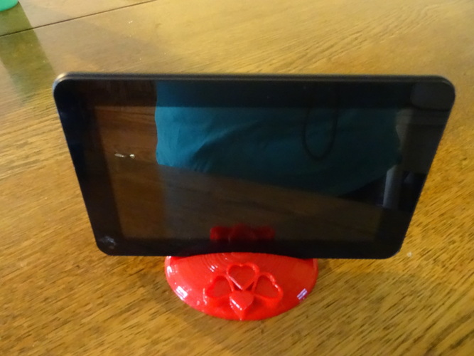 heart themed cell phone or tablet holder 3D Print 70836