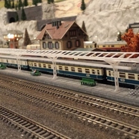 Small n-scale train station overhead 3D Printing 70993