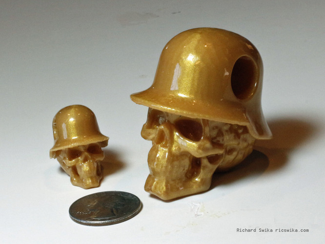 Hole in Head Army Skull Pendant 3D Print 71623