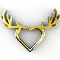 Small Deer Heart Necklace 3D Printing 71977