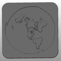 Small Flat Earth Map 3D Printing 74485