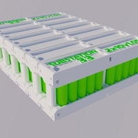 Small Solar PV or EV (Electric Vehicle) 18650 modular battery pack fro 3D Printing 74899
