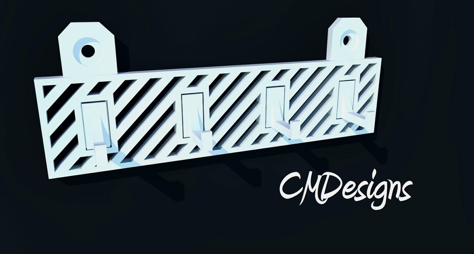 CMDesigns - Modern Key Rack 3D Print 78032
