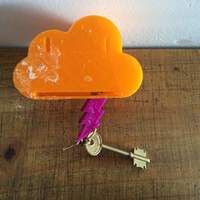 Small Cloud and Thunder magnet key holder 3D Printing 78130