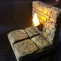 Small OpenForge Stone Torch Wall 3D Printing 78396