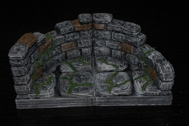 OpenForge Curved Ruined Wall Tile 3D Print 78431