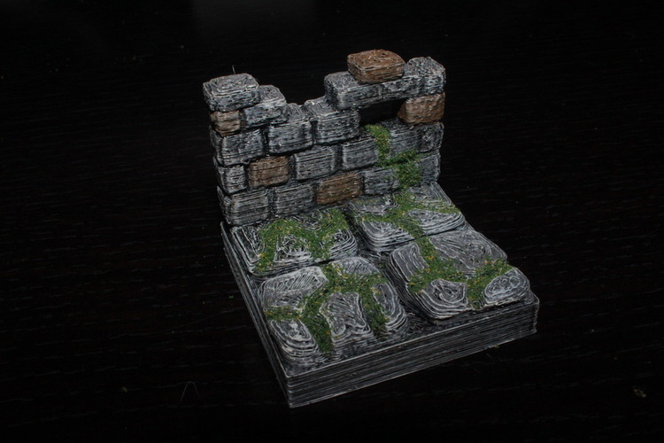 OpenForge Ruined Wall Tile 3D Print 78437