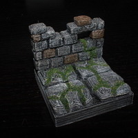 Small OpenForge Ruined Wall Tile 3D Printing 78437