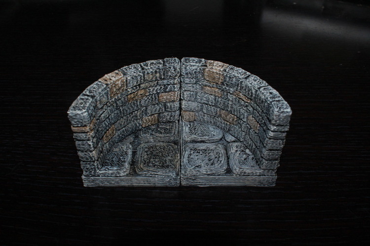 OpenForge Stone Dungeon Curved Wall 3D Print 78498