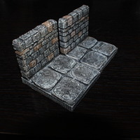 Small OpenForge Stone Dungeon Edge Walls 3D Printing 78567