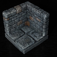 Small OpenForge Stone Dungeon Corner 3D Printing 78576