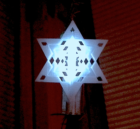 Tree Topper - illuminated Star of David 3D Print 78825