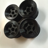 Small Tamiya F104 Rims for Rubber tires, and rims for 3d printed tires 3D Printing 79403