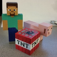 Small Minecraft - Steve, TNT and Pig 3D Printing 79798