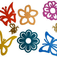 Small Spring Flowers, Butterflies and Bees  Decals 3D Printing 80051