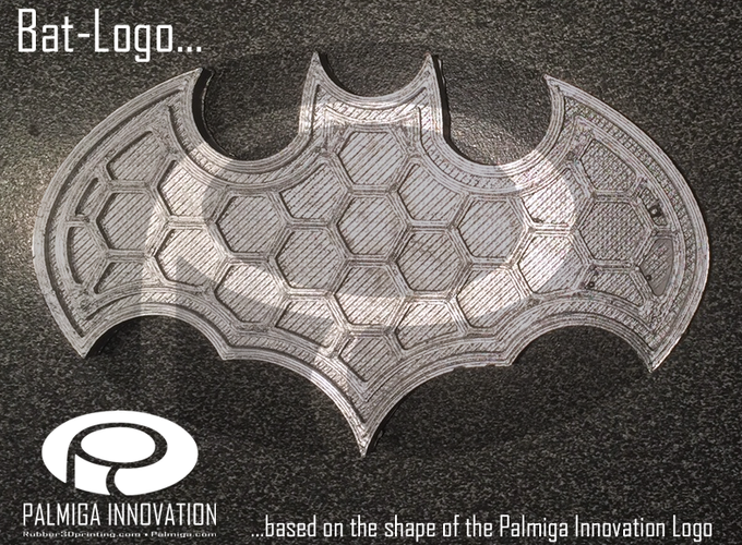 Palmiga Bat-logo Barrette / Sew on Logo 3D Print 80353