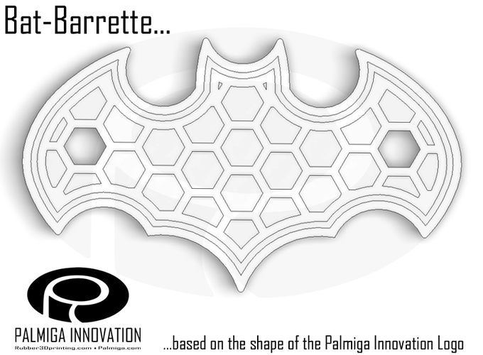 Palmiga Bat-logo Barrette / Sew on Logo 3D Print 80354