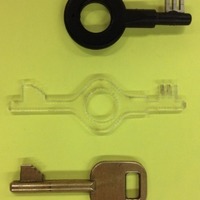 Small Bonowi high-security handcuff key 3D Printing 80674