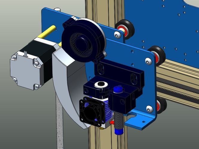 E3D Hotend Mount with z-probe mount and cooling fan for ORDbot H 3D Print 82017