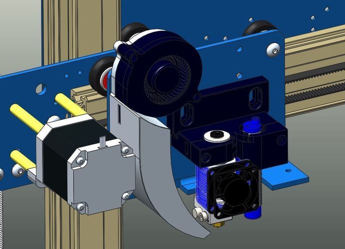 E3D Hotend Mount with z-probe mount and cooling fan for ORDbot H 3D Print 82018