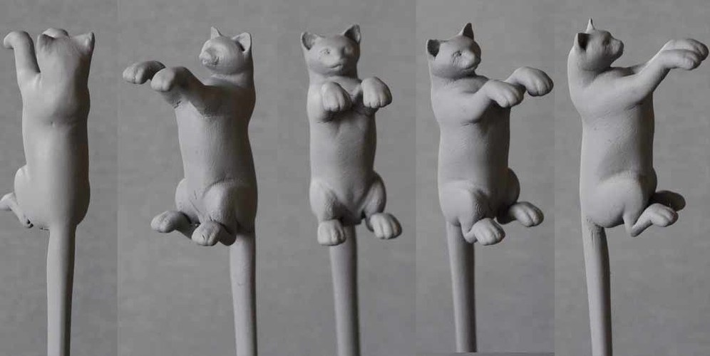 Dancing Cat Back Scratcher, Puppet and Toy 3D Print 82177