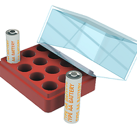 Small 12 Pack AA Battery Organizer 3D Printing 82275