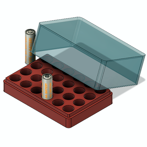 24 Pack AA Battery Organizer 3D Print 82278