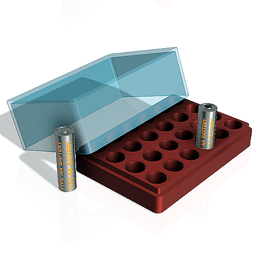 24 Pack AA Battery Organizer 3D Print 82279