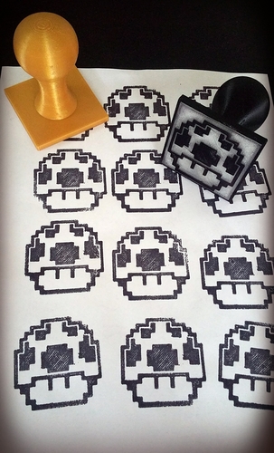Geeky 8bit character Rubber Stamps 3D Print 82362