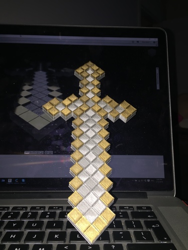 Minecraft Sword 3D Print 82668 Minecraft Sword 3D Print 82668