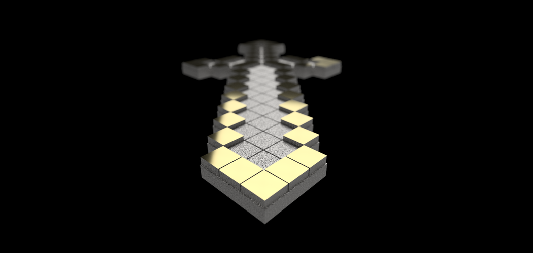 Minecraft Sword 3D Print 82670 Minecraft Sword 3D Print 82670