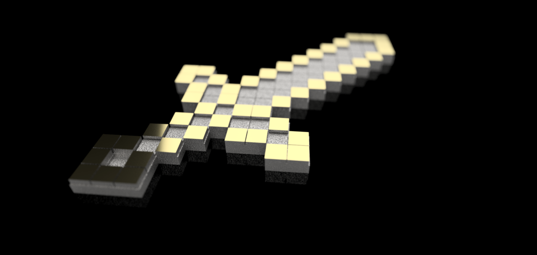Minecraft Sword 3D Print 82671 Minecraft Sword 3D Print 82671