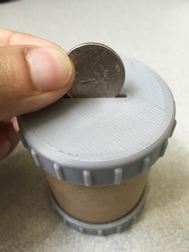 Paper Tube Coin Bank Caps 3D Print 83990