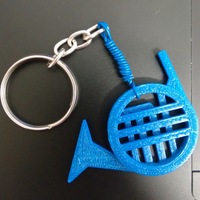 Small Blue French Horn 3D Printing 84576