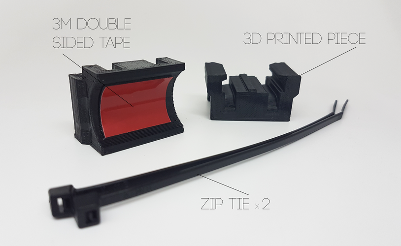 Minimalist Action Camera Mount (25mm Handlebar) 3D Print 84982