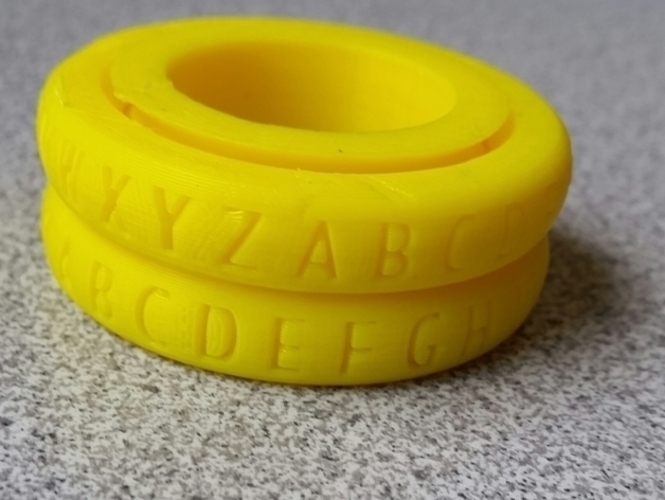 Caesar Cypher Decoder Ring 3D Print 85108