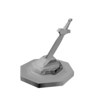 Small Sword in Stone Token 3D Printing 85930