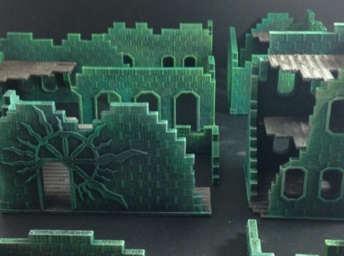 "Bizarrchitecture" Arcane Ruins (15mm scale base set) 3D Print 86270
