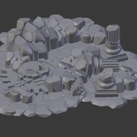Small Sci-Fi Rocky Ruin 3D Printing 87961