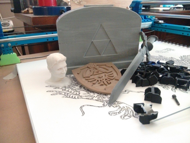Master Sword "Stone" Stand 3D Print 89105 Master Sword "Stone" Stand 3D Print 89105