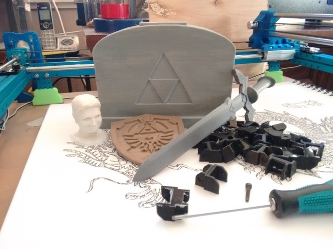 Master Sword "Stone" Stand 3D Print 89106 Master Sword "Stone" Stand 3D Print 89106