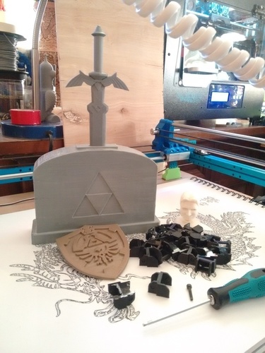 Master Sword - Cut for flat printing 3D Print 89108 Master Sword - Cut for flat printing 3D Print 89108