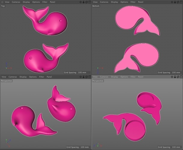 'Pinksie the Whale' Cufflinks 3D Print 89739