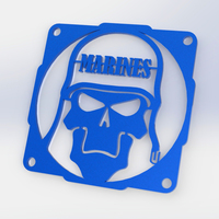 Small Skull Marine fan grill 120mm  3D Printing 89996